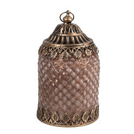 Clayre & Eef | Decoratie met LED Bruin ø 10x16 cm / 2xAAA | 6GL4600