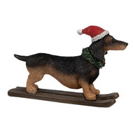 Clayre &amp; Eef | Decoratie beeld Hond Bruin 10x3x7 cm | 6PR4173