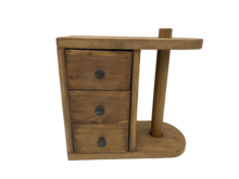 Keukenrolhouder hout bruin met 3 lades staand of ophang muur 28,5 x 30 cm | 546596 | Home Sweet Home | Stoer &amp; Sober Woonstijl