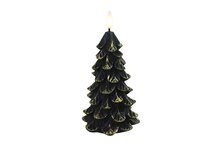 Led kaars kerstboom groen goud M 17 x 8 cm met timer waskaars effect warm licht | 802078 | Home Sweet Home