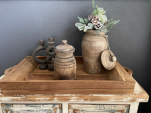 Decoratie dienblad groot met 2 handvatten bruin 85 x 39,5 x 8 cm robuust | 235225 | Home Sweet Home | Stoer &amp; Sober Woonstijl