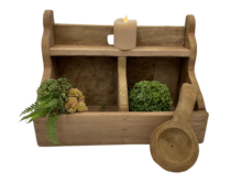 Gruttersbak stoer robuust geleefd hout 2 vaks bruin 33 x  24 cm keuken | HSH917980 | Home Sweet Home | Landelijke Woonstijl