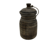 Nepalese kruik pot groot met deksel &amp; touw hout vintage bruin 30 x 15 cm | Stoer &amp; Sober | HSH932937 | Home Sweet Home