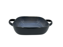 Ovenschaal keramisch handvat  vierkant donker blauw 24 x 24 cm  | 6CE1359G | Clayre &amp; Eef