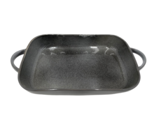 Ovenschaal keramisch handvat rechthoek donkergrijs 35 x 23 cm  | 6CE1360G | Clayre &amp; Eef