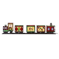 Clayre &amp; Eef | Tiffany Tafellamp Trein Rood Groen 100x9x20 cm E14/max 5x7W | 5LL-9350