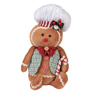 Clayre &amp; Eef | Decoratie peperkoekpop Bruin Wit 19x14x35 cm | 65583