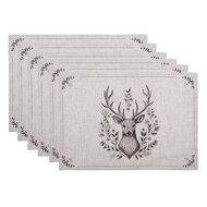 Clayre &amp; Eef | Placemats Set van 6 Beige Bruin 48x33 cm | GTW40