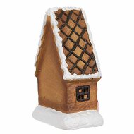 Clayre &amp; Eef | Decoratie Huisje Bruin Wit 10x7x15 cm | 6CE1771