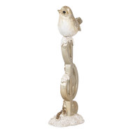 Clayre &amp; Eef | Decoratie Beeld Vogel Beige 6x5x16 cm | 6PR4227