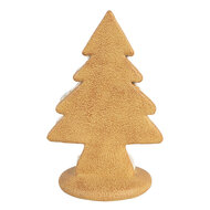 Clayre &amp; Eef | Kerstdecoratie Kerstboom Beige Bruin 13x10x21 cm | 6PR4242