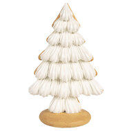 Clayre &amp; Eef | Kerstdecoratie Beeld Kerstboom Beige Bruin 17x11x26 cm | 6PR4243