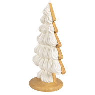 Clayre &amp; Eef | Kerstdecoratie Beeld Kerstboom Beige Bruin 17x11x26 cm | 6PR4243