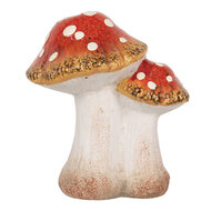 Clayre &amp; Eef | Decoratie Paddenstoelen Rood Wit 14x11x17 cm | 6CE1751