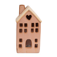 Clayre & Eef | Decoratie Huisje met LED Bruin 8x6x15 cm | 6CE1796