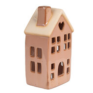 Clayre & Eef | Decoratie Huisje met LED Bruin 8x6x15 cm | 6CE1796