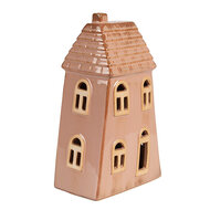 Clayre &amp; Eef | Decoratie Huisje met LED Bruin 10x6x16 cm | 6CE1841