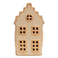 Clayre &amp; Eef | Decoratie Huisje met LED Beige 6x6x11 cm | 6CE1843