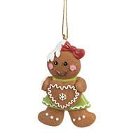Clayre & Eef | Decoratie Hanger Peperkoekpop Bruin Wit 5x1x8 cm | 6PR4331