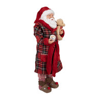 Clayre & Eef | Kerstdecoratie Kerstman Rood Wit 27x13x50 cm | 65627