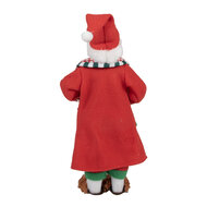Clayre &amp; Eef | Kerstdecoratie Kerstman Rood Groen 15x9x28 cm | 65630