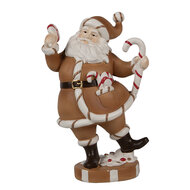 Clayre &amp; Eef | Kerstdecoratie Kerstman Bruin 12x9x20 cm | 6PR4276