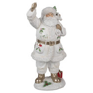 Clayre &amp; Eef | Kerstdecoratie Kerstman Wit 21x23x43 cm | 6PR4295