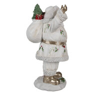 Clayre &amp; Eef | Kerstdecoratie Kerstman Wit 14x16x31 cm | 6PR4296