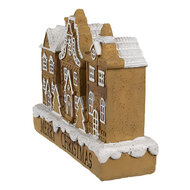 Clayre &amp; Eef | Decoratie Huis met LED Bruin Wit 13x4x10 cm | 6PR4194