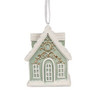 Clayre &amp; Eef | Decoratie hanger huisje Groen 6x4x8 cm | 6PR4214