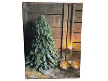 Decoratie bord hout met print Kerstboom &amp;  kaarsjes  40 x 30 cm touw | Stoer &amp; Sober | 976923 | Home Sweet Home