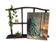 Decoratie bord hout met print Kerstboom &amp;  kaarsjes  40 x 30 cm touw | Stoer &amp; Sober | 976923 | Home Sweet Home