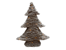 Kerstboom bruin met sneeuw decoratie met ledverlichting &amp; timer ijzer 3x aa 60 cm x 48 cm Maat L | 790790 | Home Sweet Home