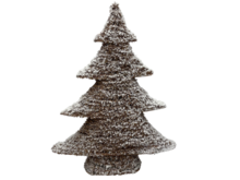 Kerstboom bruin met sneeuw decoratie met ledverlichting &amp; timer ijzer 3x aa 60 cm x 48 cm Maat L | 790790 | Home Sweet Home