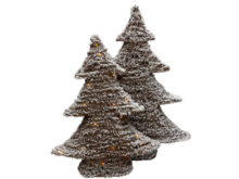 Kerstboom bruin met sneeuw decoratie met ledverlichting &amp; timer ijzer 3x aa 60 cm x 48 cm Maat L | 790790 | Home Sweet Home