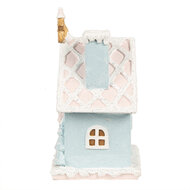 Clayre &amp; Eef | Decoratie Huis met LED Blauw Roze 9x8x15 cm | 6PR4201