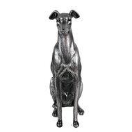 Clayre &amp; Eef | Decoratie Beeld Hond Zilverkleurig 20x10x30 cm | 6PR5068