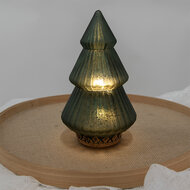 Clayre &amp; Eef | Kerstdecoratie Kerstboom met LED Groen &oslash; 13x23 cm / 2xAAA | 6GL4577