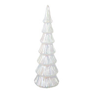 Clayre &amp; Eef | Kerstdecoratie Beeld Kerstboom met LED Wit &oslash; 11x32 cm | 6GL4643