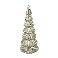 Clayre &amp; Eef | Kerstdecoratie Beeld Kerstboom met LED Goudkleurig &oslash; 9x21 cm | 6GL4644