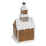 Clayre &amp; Eef | Decoratie huis met LED Bruin Wit 8x7x15 cm | 6PR4304