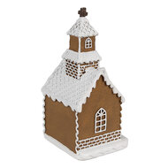 Clayre &amp; Eef | Decoratie huis met LED Bruin Wit 8x7x15 cm | 6PR4304