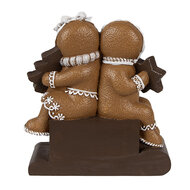 Clayre &amp; Eef | Decoratie peperkoekpoppen met kalender Bruin Wit 11x4x13 cm | 6PR4311