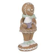 Clayre &amp; Eef | Decoratie peperkoekpop Bruin Groen 6x4x11 cm | 6PR4319