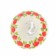 Fruit-test aardbeien wit rood groen 21,5 cm aardewerk | TR17 | Piccobella Italiaans Servies