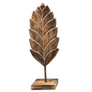 Blad carving L op voet 54x619x9cm naturel hout| WA7897 | Woodart | Stoer &amp; Sober Woonstijl