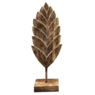 Blad carving M op voet 46x16x9cm naturel hout| WA7896 | Woodart | Stoer &amp; Sober Woonstijl