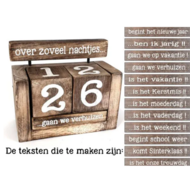 Kalenderblok 14x16cm nachtjes slapen naturel hout| WA3263 | Woodart | Stoer &amp; Sober Woonstijl