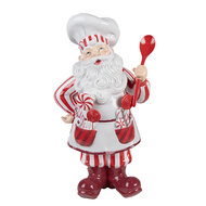 Clayre &amp; Eef | Kerstdecoratie Kerstman Rood Wit 26x20x47 cm | 6PR4244