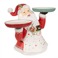 Clayre &amp; Eef | Kerstdecoratie Beeld Kerstman Rood Wit 55x33x44 cm | 6PR4248